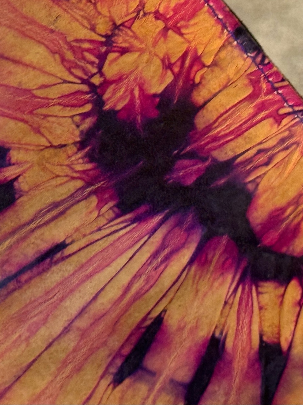 NWT Leather IPad Thin Case Pin & Purple Tye Dye
